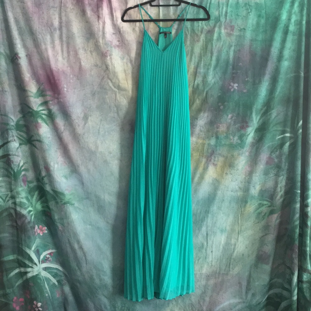 Victorias Secret teal pleated maxi dress